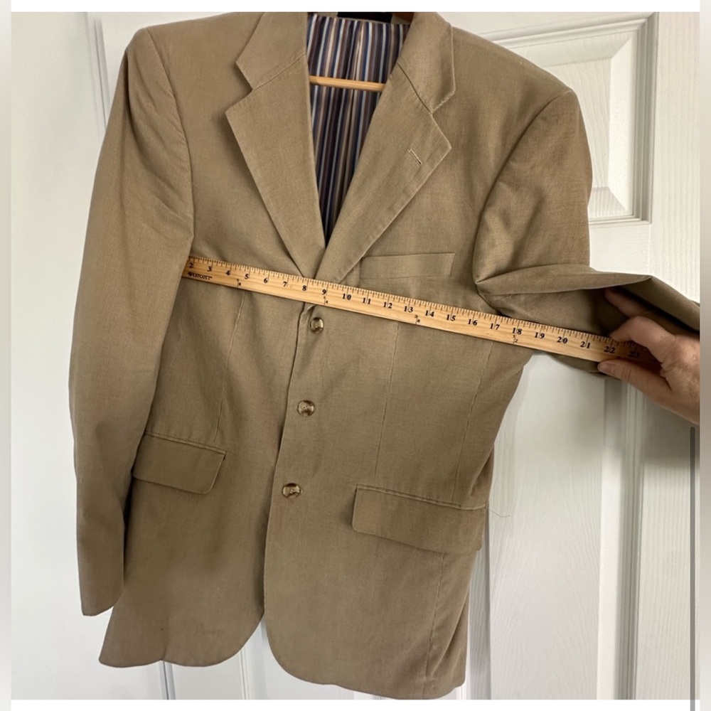 Vintage Men’s Tan Blazer Wear as Oversized Women’s Suit Jacket Coat Corduroy L - Picture 5 of 10